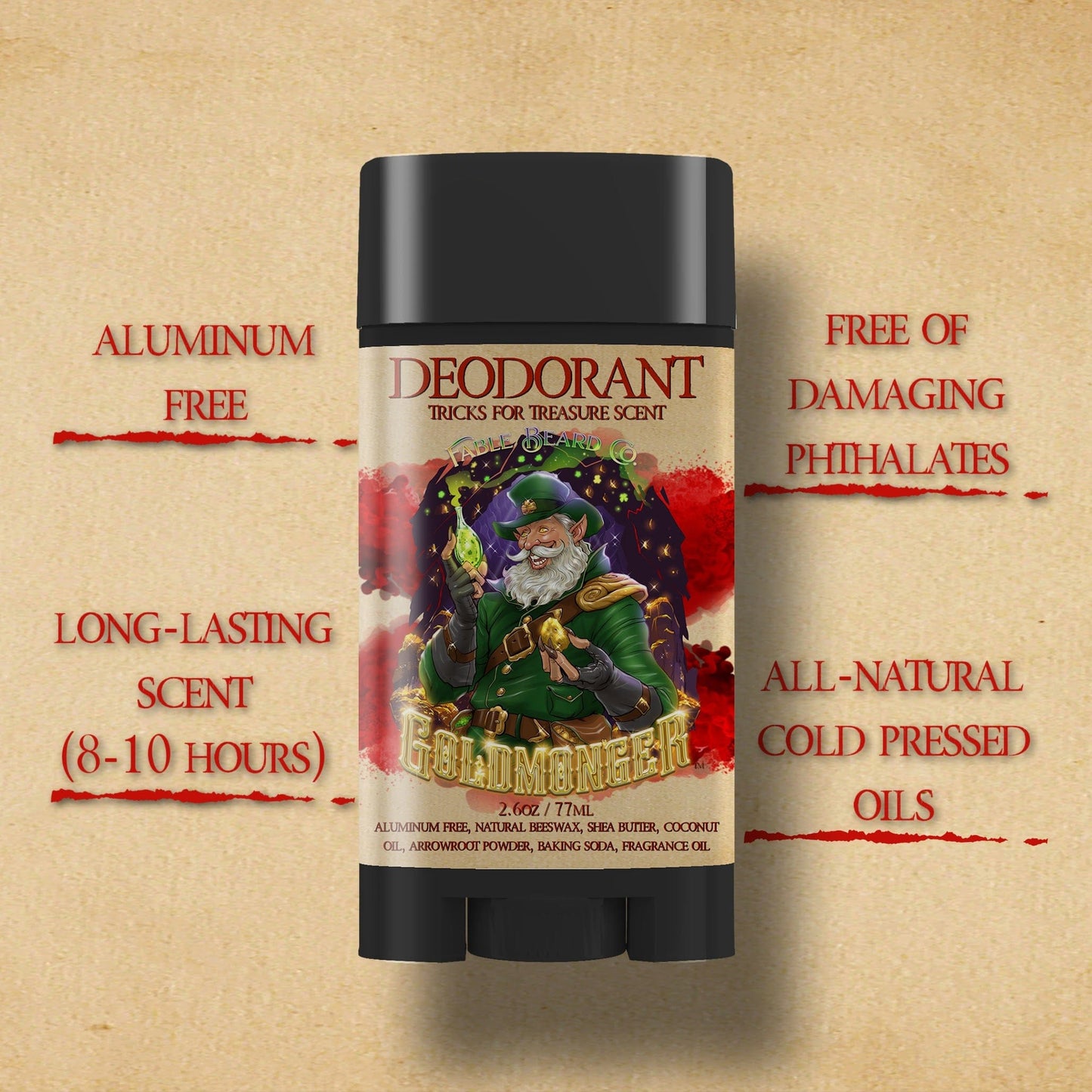 The Goldmonger - Deodorant - Sun-Soaked Bergamot, Fresh Greenery, Vanilla Dust