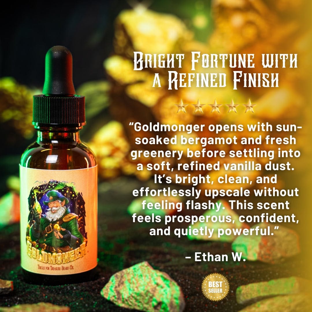 The Goldmonger - Beard Oil - Sun-Soaked Bergamot, Fresh Greenery, Vanilla Dust