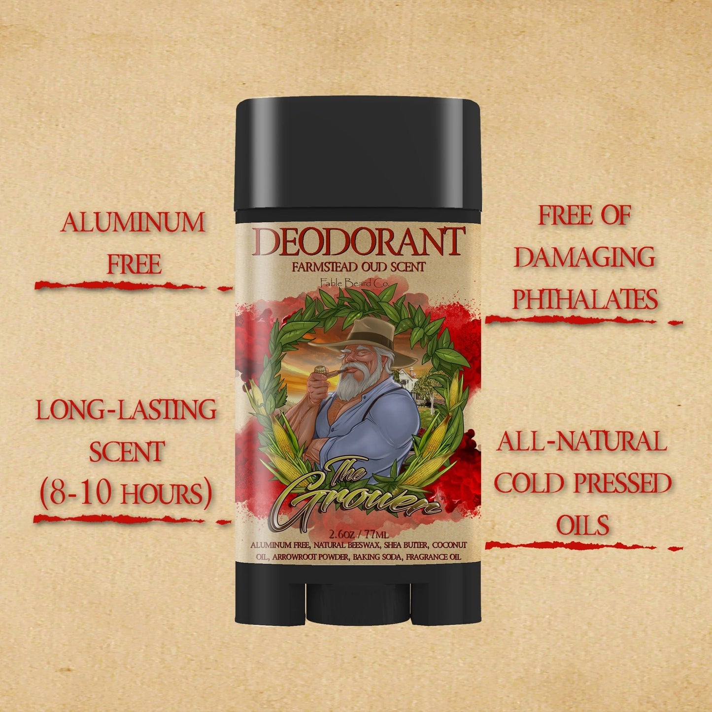 The Grower - Deodorant - Crisp Apples, Fresh Pear, Warm Oud, Aged Amber