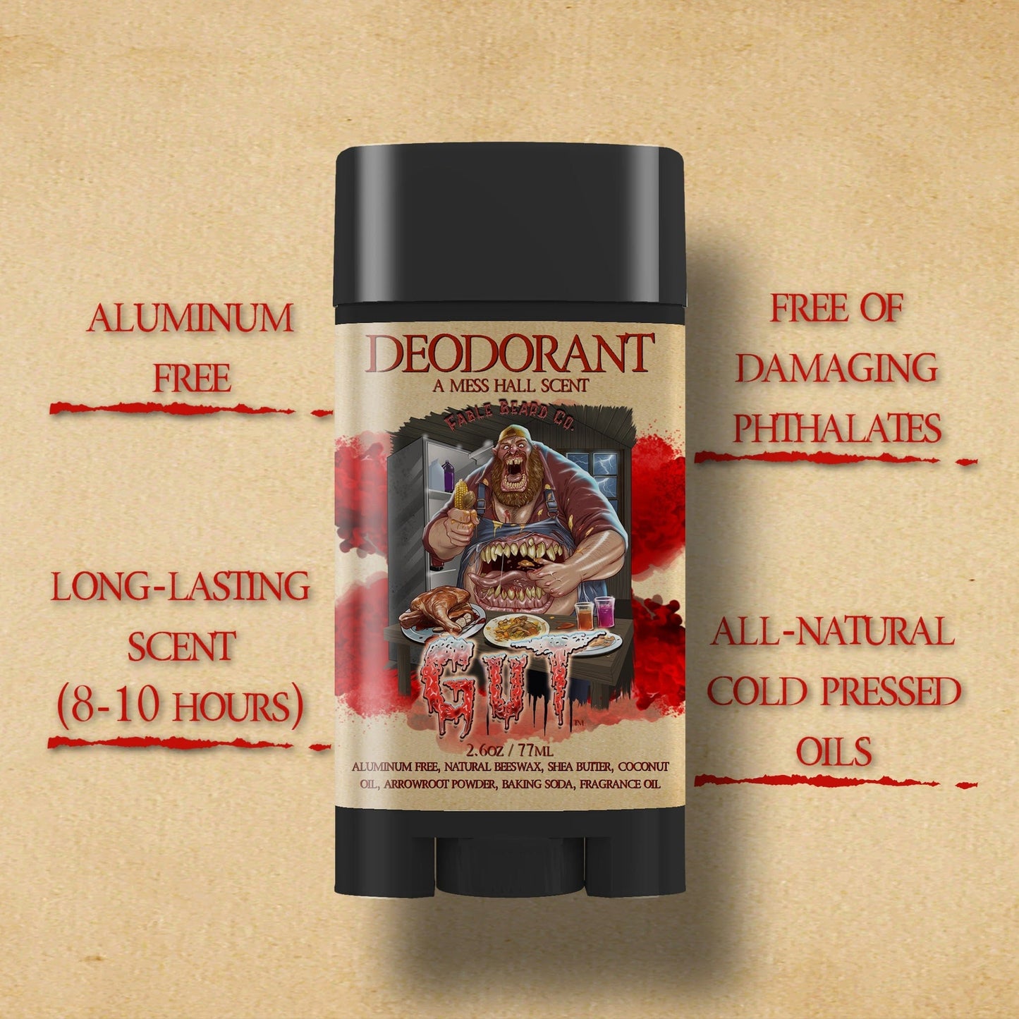 The Gut - Deodorant - Savory Herbs, Smokey Bonfire, Black Peppercorn