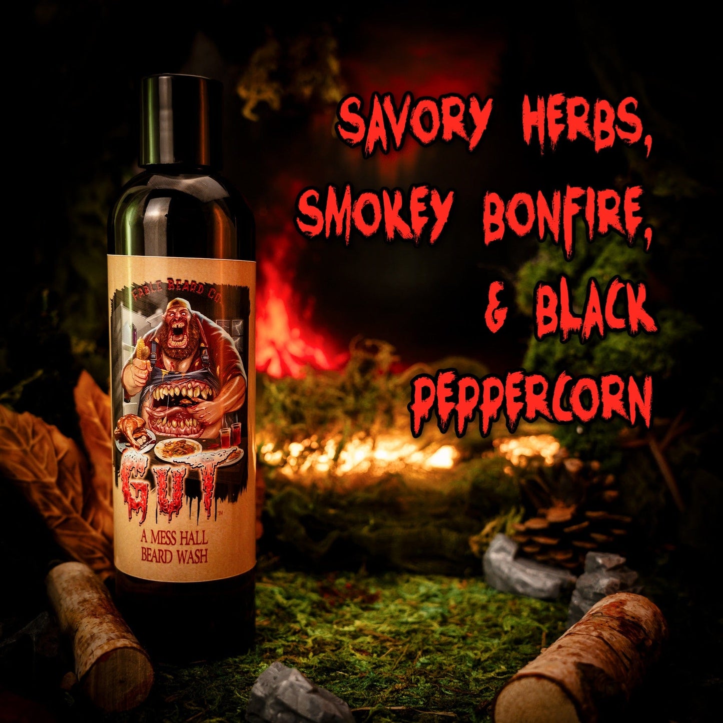 The Gut - Beard Wash - Savory Herbs, Smokey Bonfire, Black Peppercorn