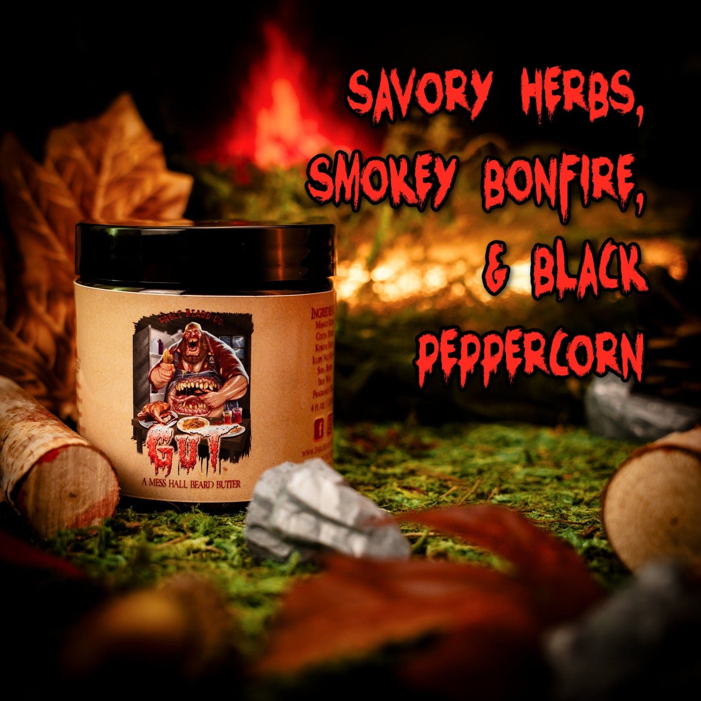 The Gut - Beard Butter - Savory Herbs, Smokey Bonfire, Black Peppercorn