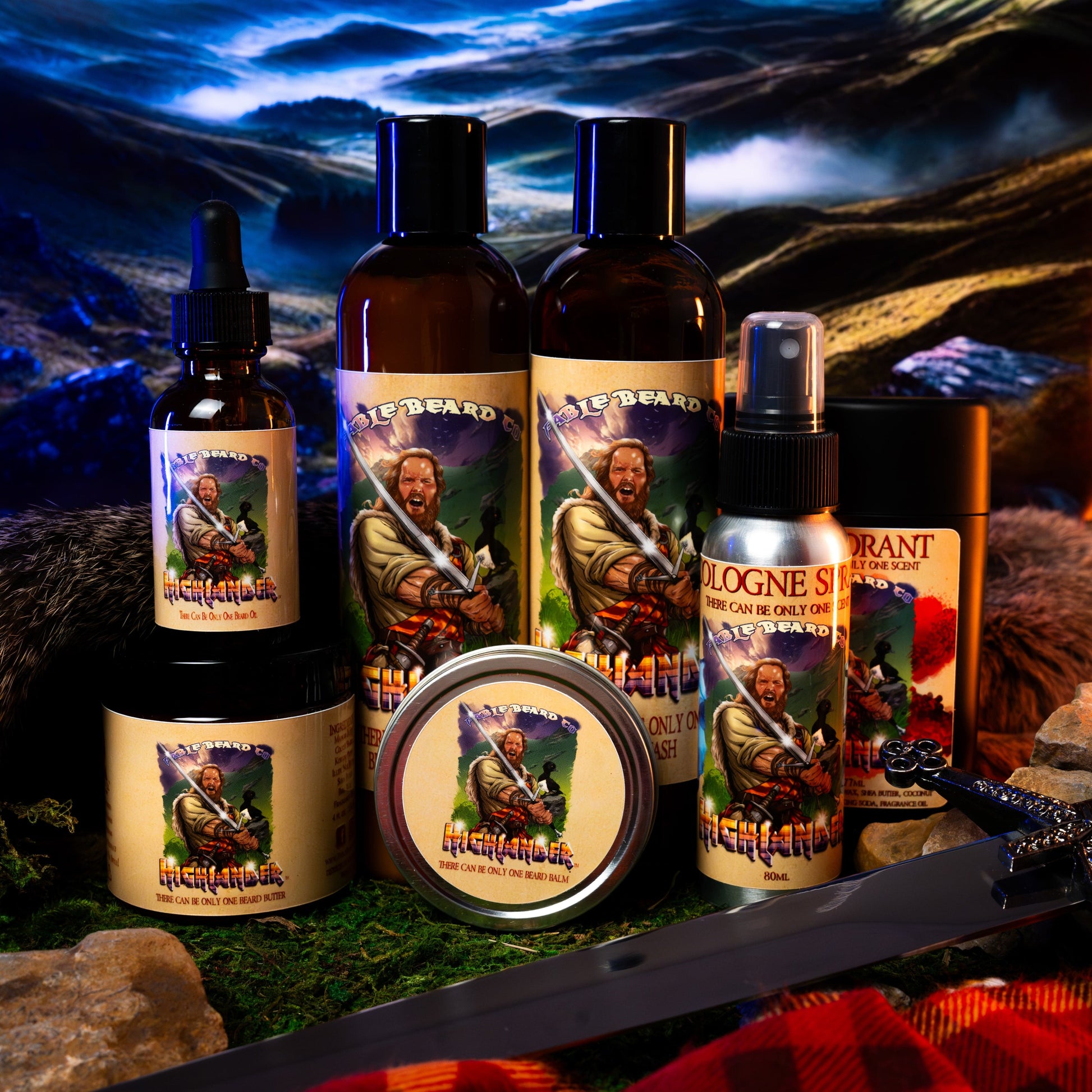 The Highlander - Ultimate Bundle - Smoked Firewood, Robust Scotch, and Fable Beard Co. The Highlander - Ultimate Bundle - Smoked Firewood, Robust Scotch, and Fable Beard Co.