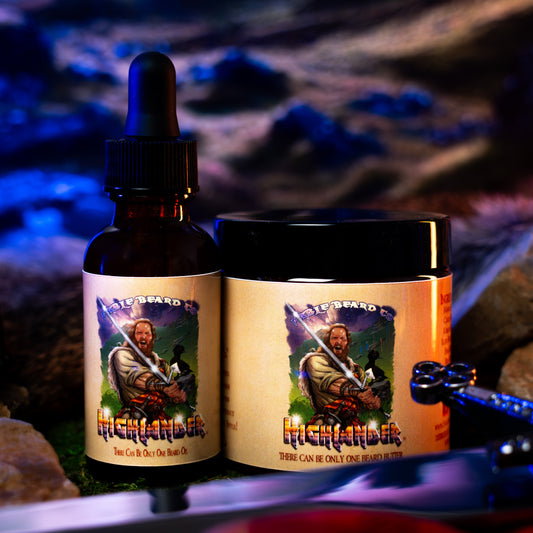 The Highlander - Beard Oil & Butter Kit - Smoked Firewood, Robust Scotch, and Nostalgic Mahogany