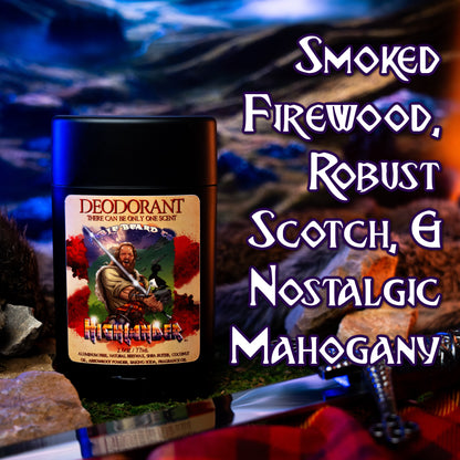 The Highlander - Deodorant - Smoked Firewood, Robust Scotch, and Nostalgic Mahogany