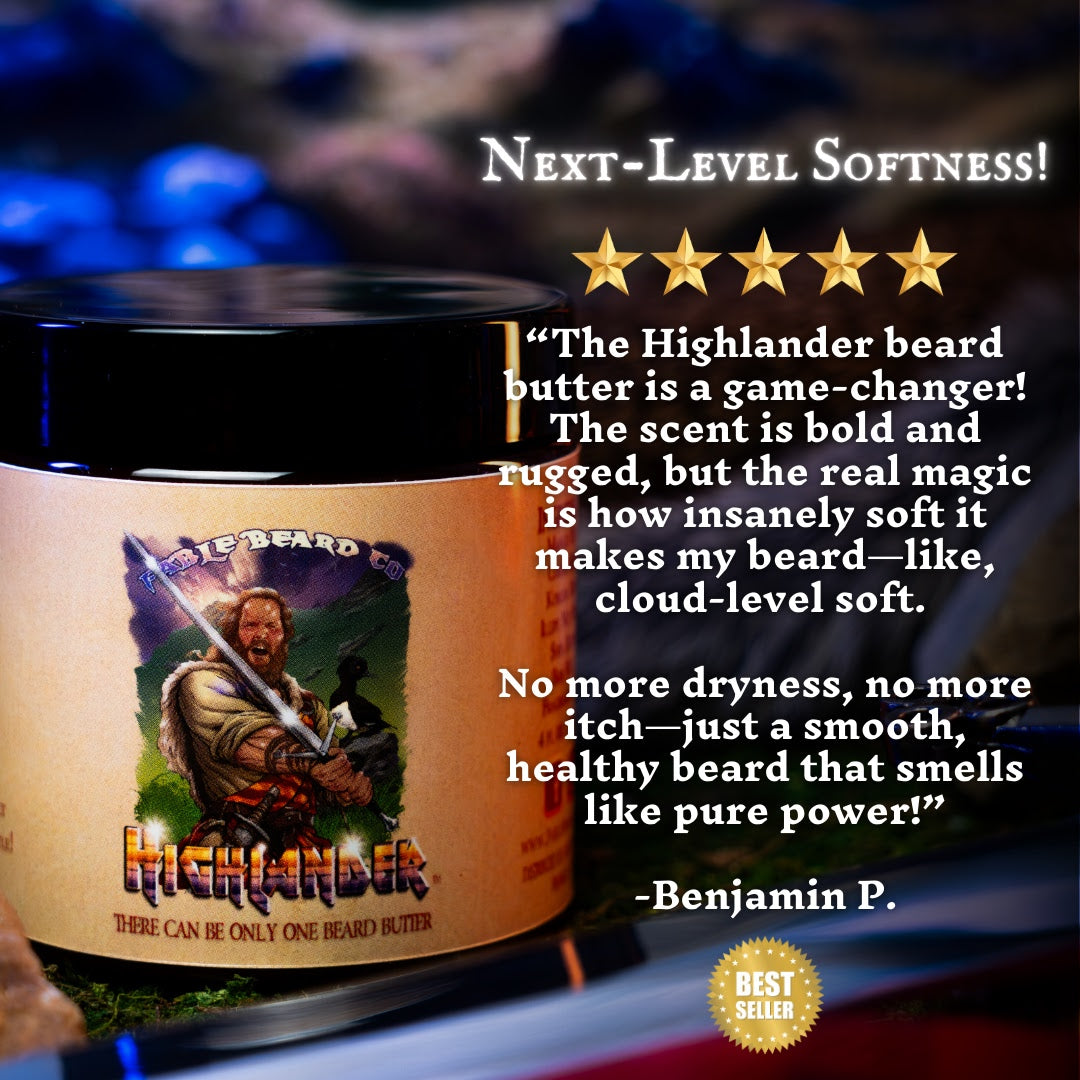 The Highlander - Beard Oil & Butter Kit - Smoked Firewood, Robust Scotch, and Nostalgic Mahogany