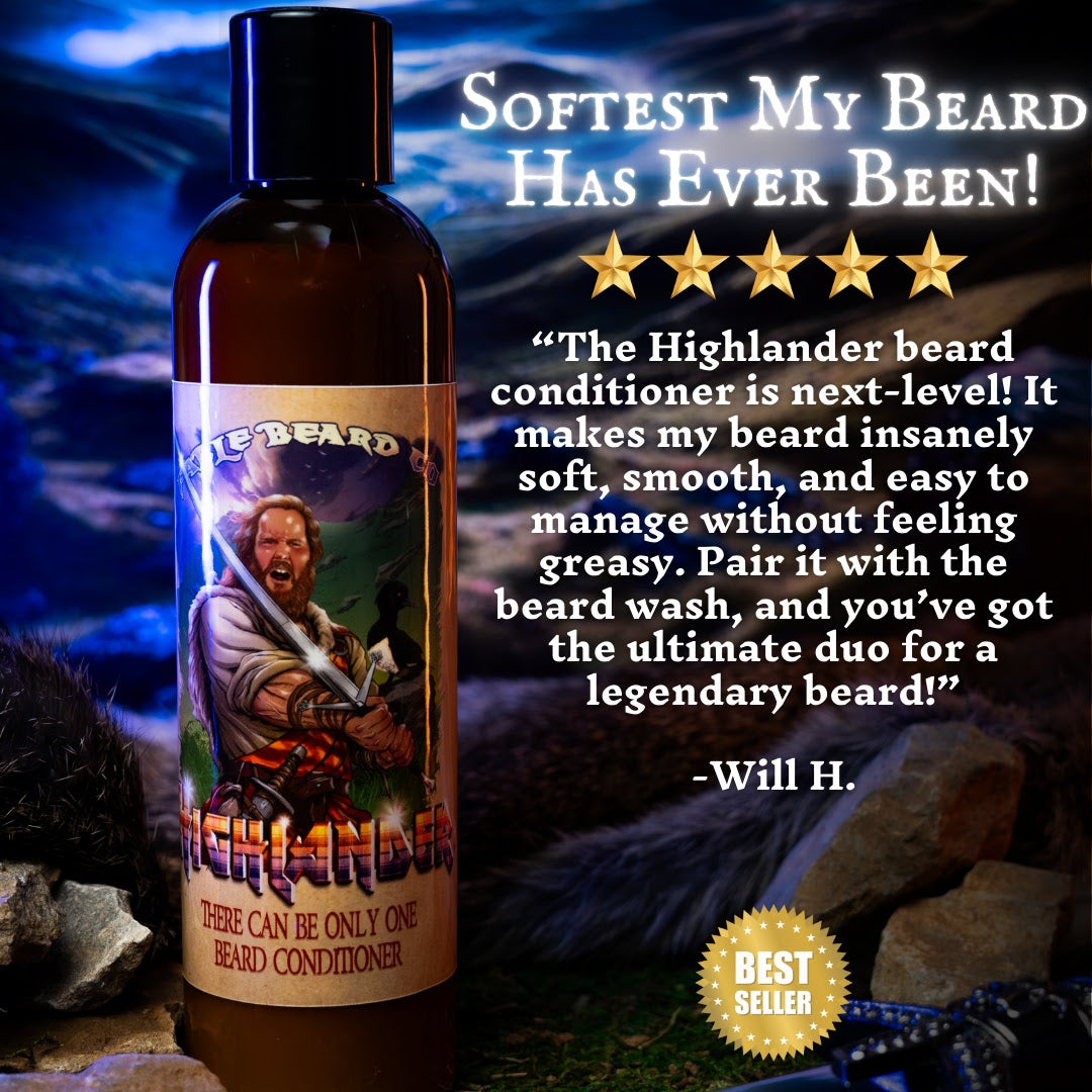 The Highlander - Beard Conditioner - Smoked Firewood, Robust Scotch, and Nostalgic Mahogany