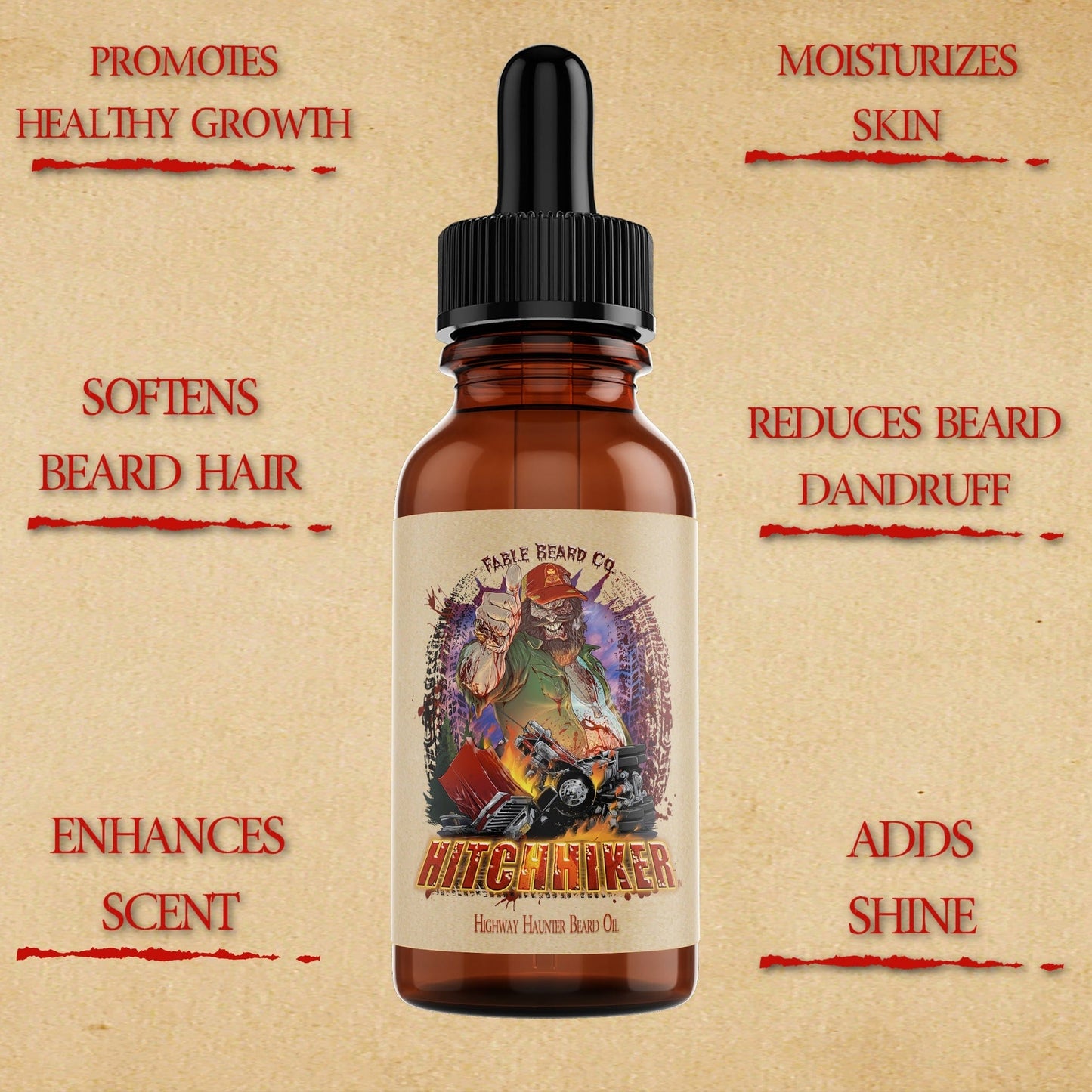 Hitchhiker - Beard Oil - Birch Tar, Extinguished Smoke, Rain-soaked Grass