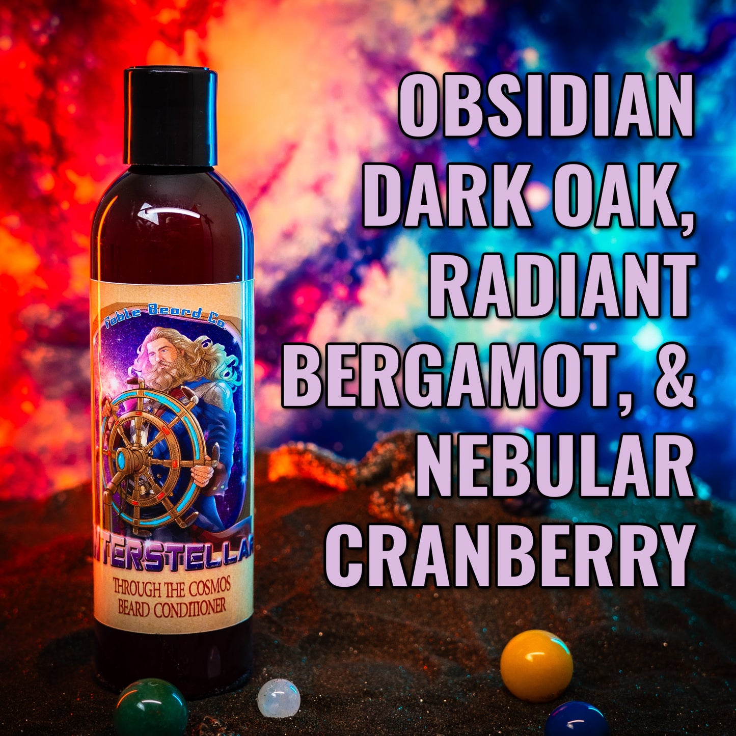 Interstellar - Beard Wash - Obsidian Dark Oak, Radiant Bergamot, Nebular Cranberry