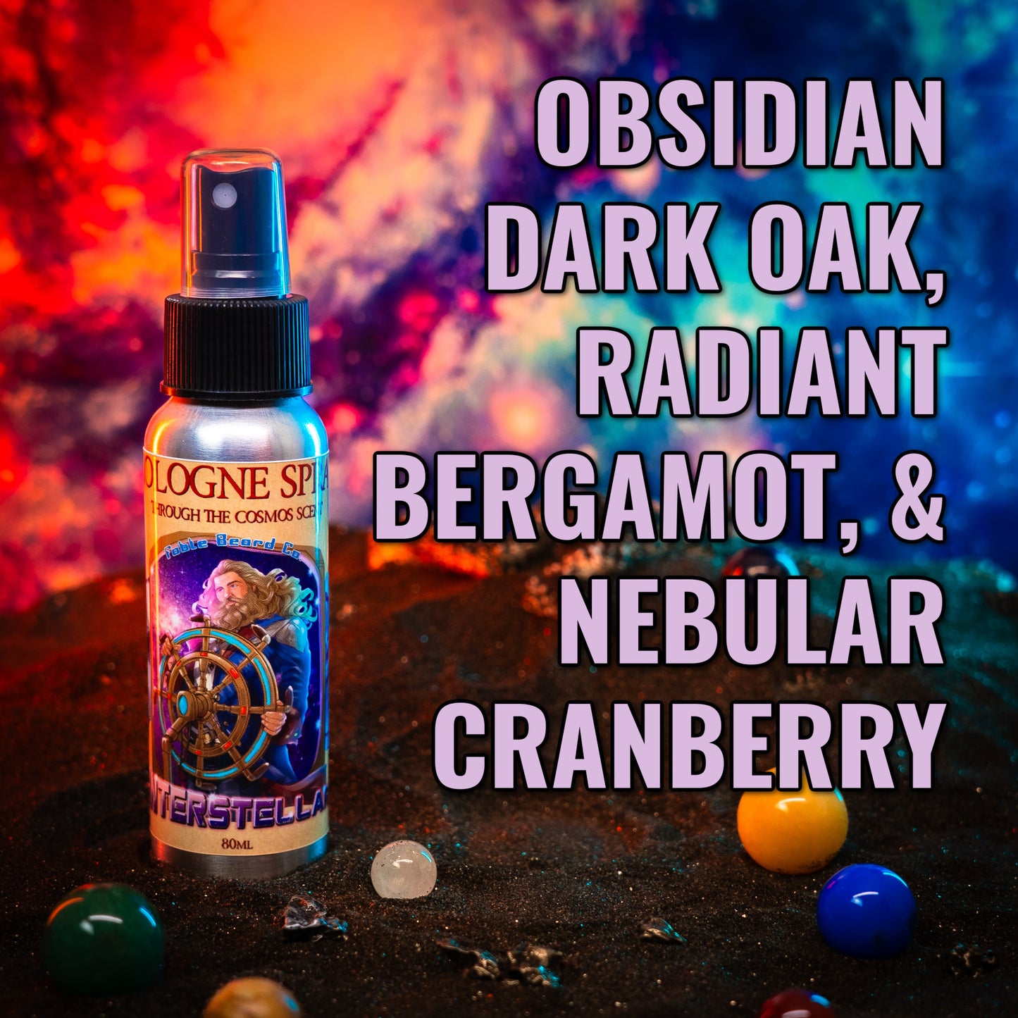 Interstellar - Cologne - Obsidian Dark Oak, Radiant Bergamot, Nebular Cranberry