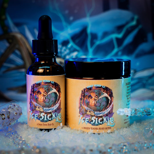 Ice Sickle - Beard Oil & Butter Kit - Frosty Pine Sap, Chilled Juniper, Winter Spices