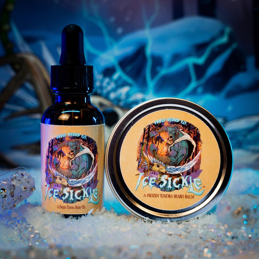 Ice Sickle - Beard Oil & Balm Kit - Frosty Pine Sap, Chilled Juniper, Winter Spices