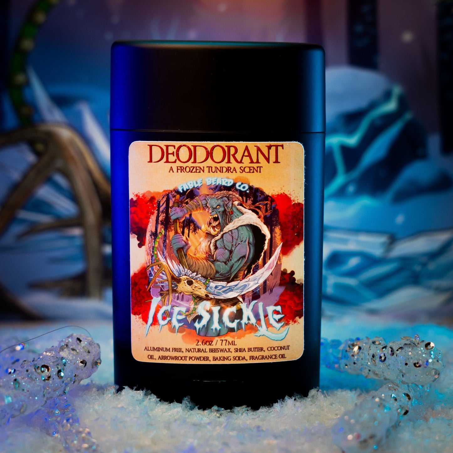 Ice Sickle - Deodorant - Frosty Pine Sap, Chilled Juniper, Winter Spices