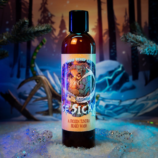Ice Sickle - Beard Wash - Frosty Pine Sap, Chilled Juniper, Winter Spices