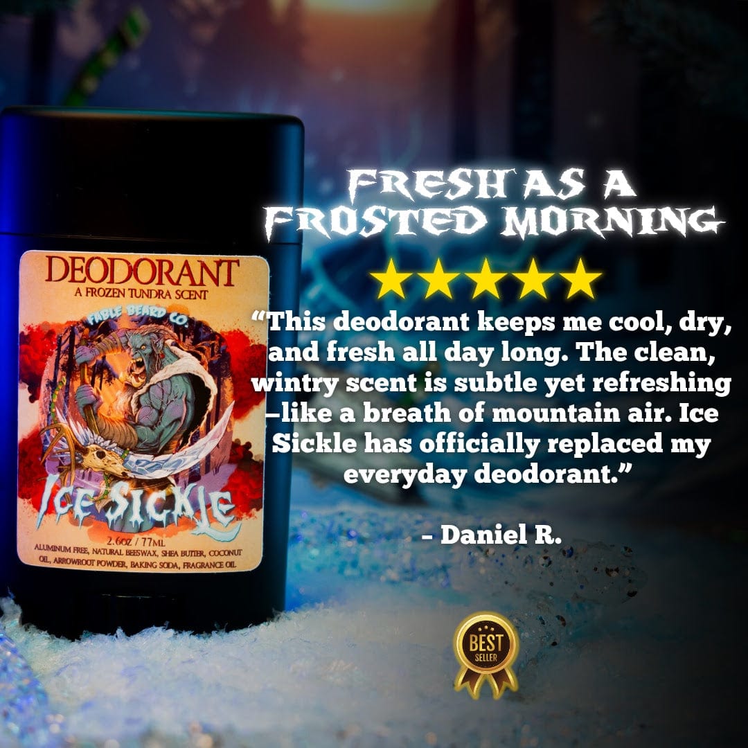 Ice Sickle - Deodorant - Frosty Pine Sap, Chilled Juniper, Winter Spices