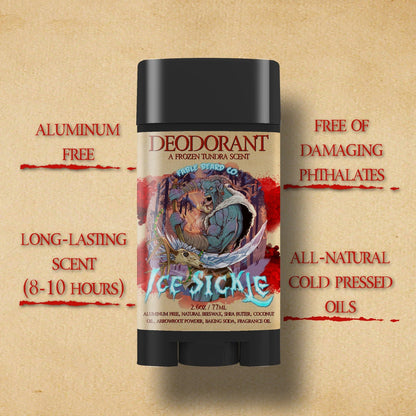 Ice Sickle - Deodorant - Frosty Pine Sap, Chilled Juniper, Winter Spices