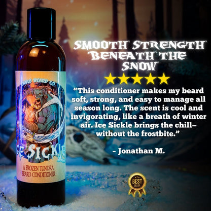 Ice Sickle - Beard Conditioner - Frosty Pine Sap, Chilled Juniper, Winter Spices