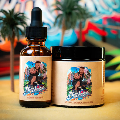 The Illustrator - Beard Oil & Butter Kit - Sunlit Oak, Honeyed Resin, Ambrosial Nectar