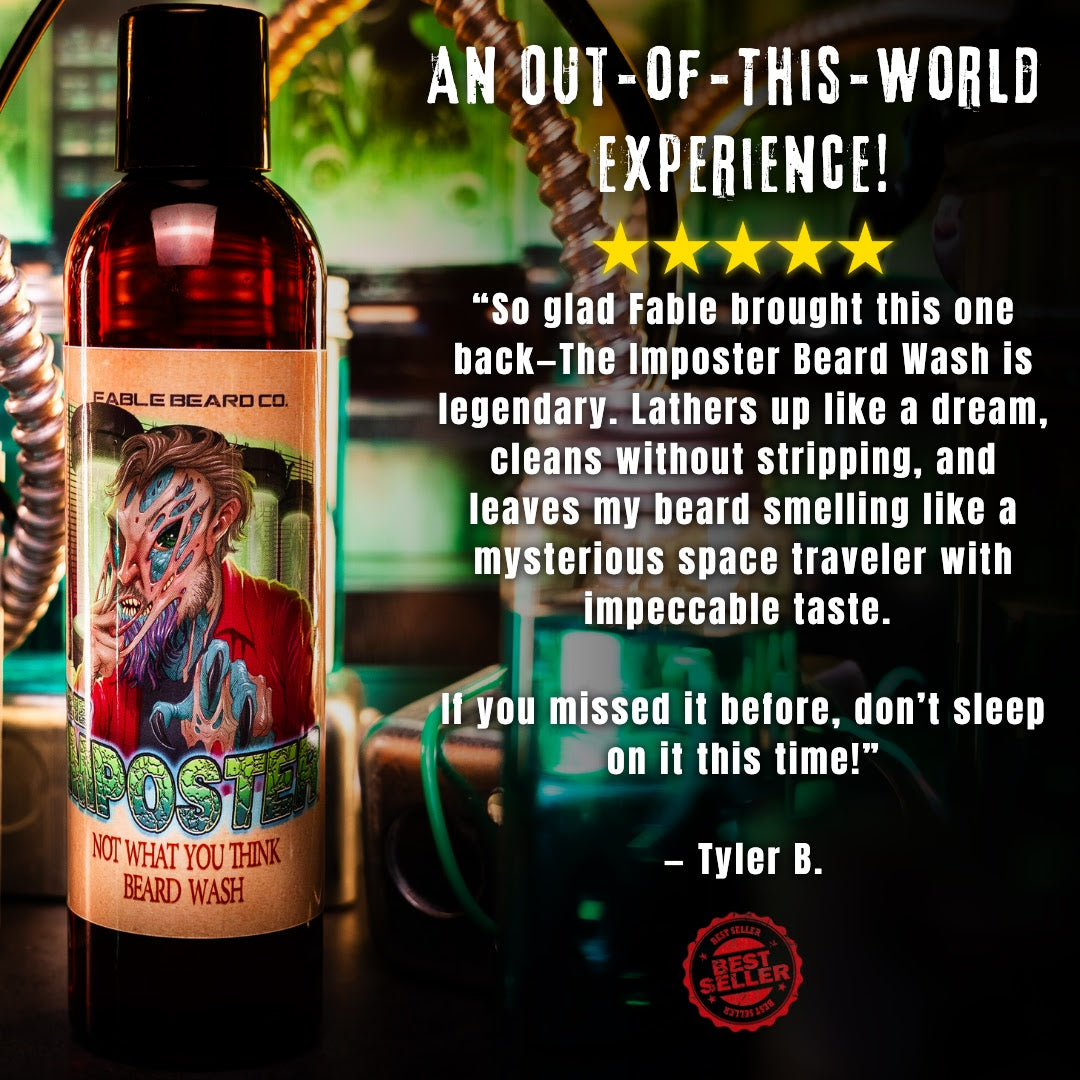 The Imposter - Beard Wash - Italian Bergamot, Exotic Heliotrope, Smokey Bourbon, Extraterrestrial Oak