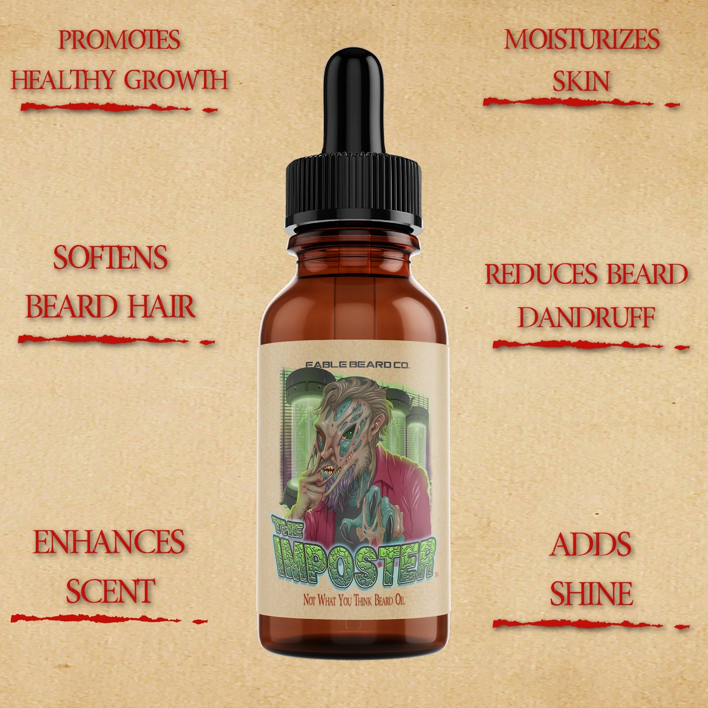 The Imposter - Beard Oil - Italian Bergamot, Exotic Heliotrope, Smokey Bourbon, Extraterrestrial Oak