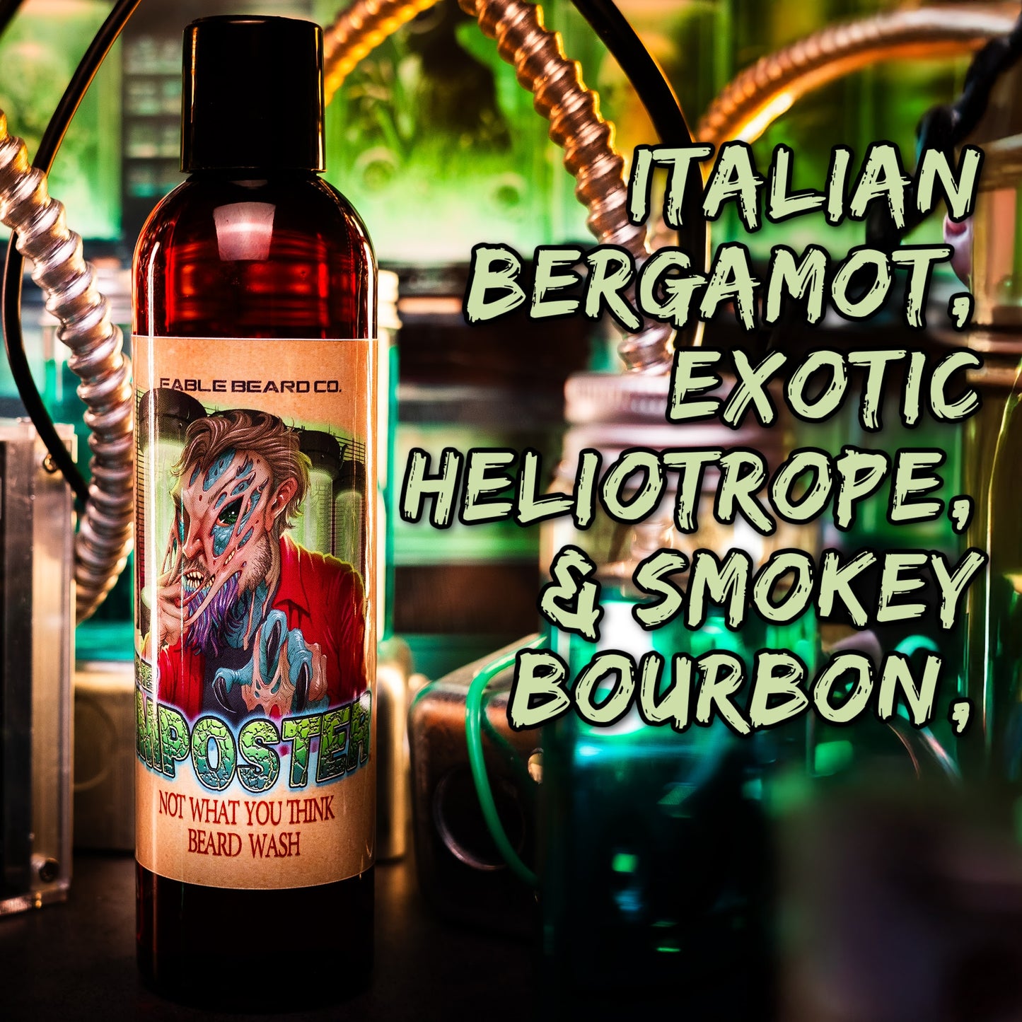 The Imposter - Beard Wash - Italian Bergamot, Exotic Heliotrope, Smokey Bourbon, Extraterrestrial Oak