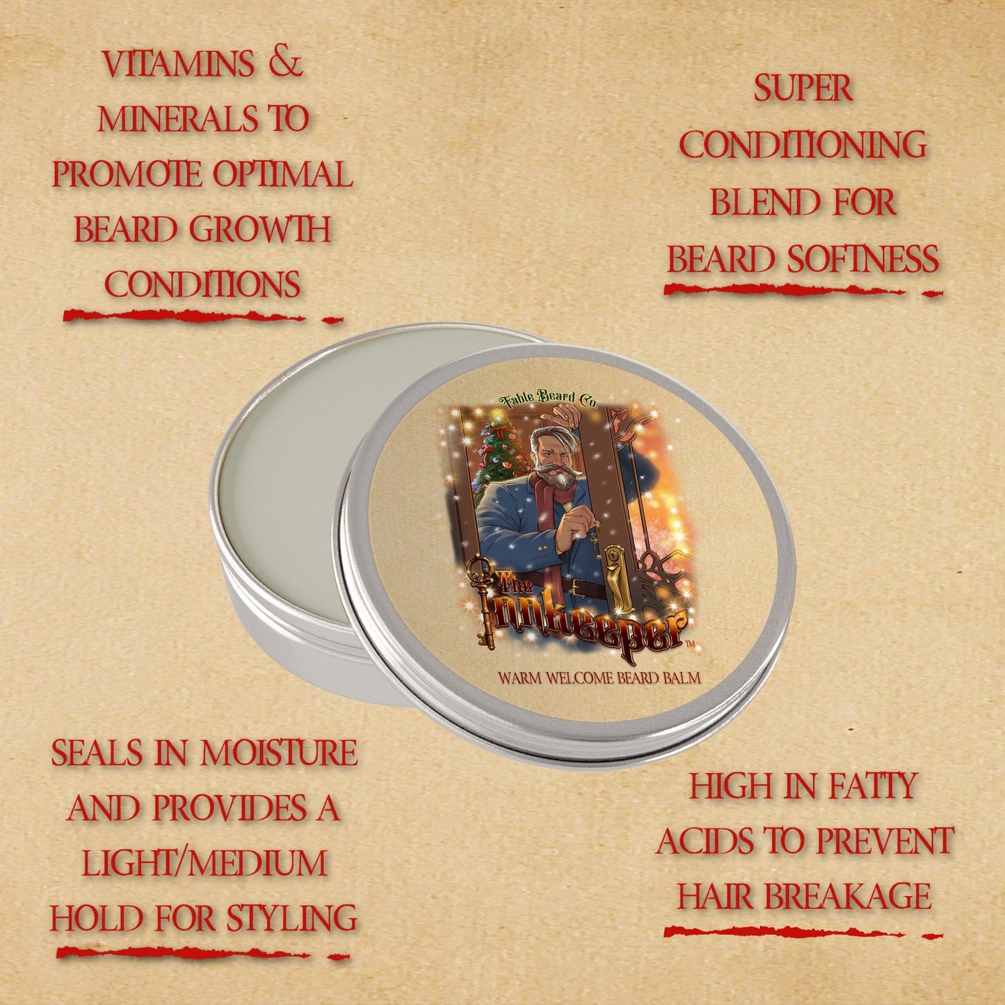 The Innkeeper - Beard Oil & Balm Kit - Cranberry Woods, Pine Tree Farm, and Cran-Apple Melody