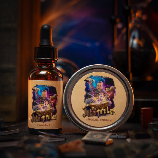 The Interpreter - Beard Oil & Balm Kit - Warm Amber Resin, Crisp Grapefruit, Dusky Lavender