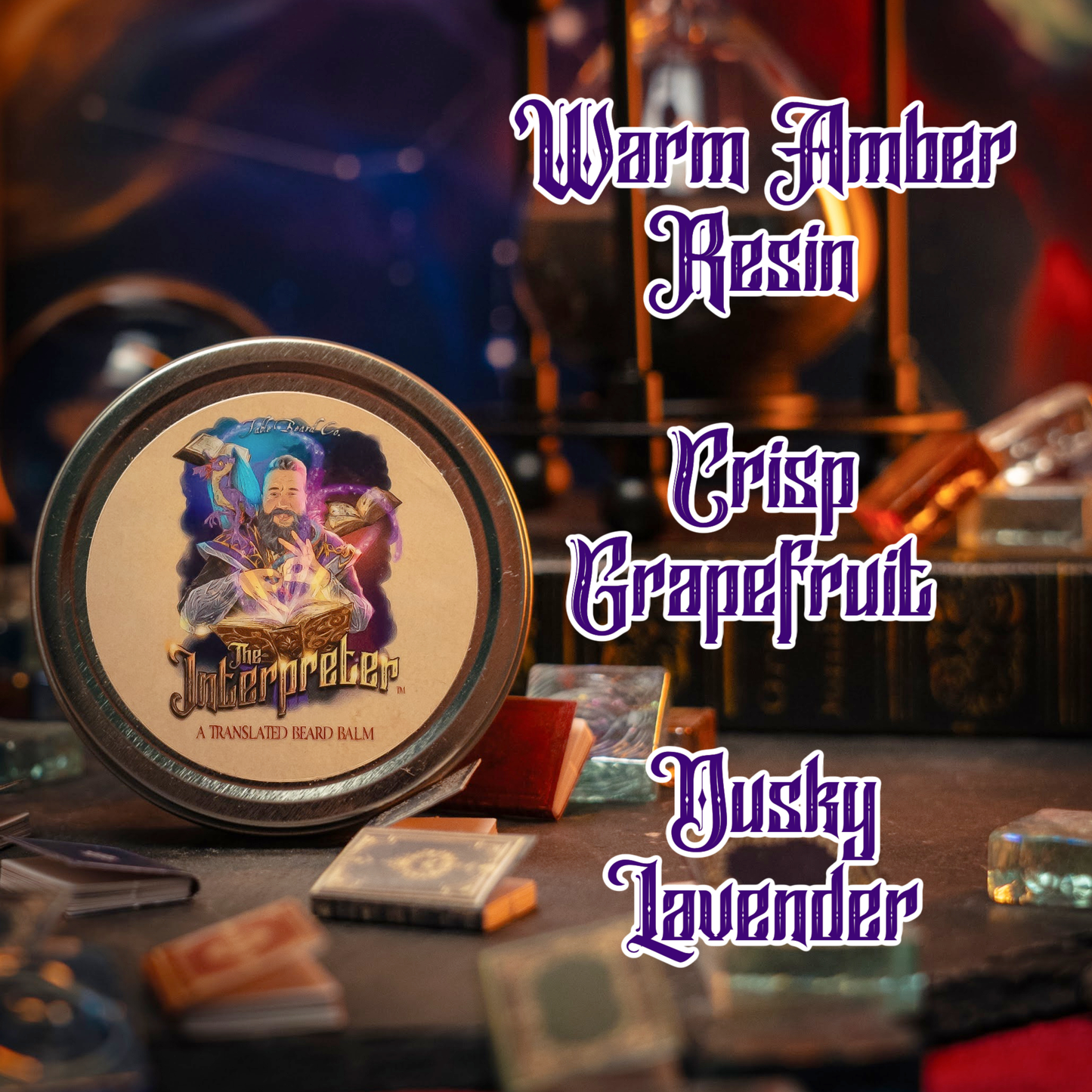 The Interpreter - Beard Balm - Warm Amber Resin, Crisp Grapefruit, Dusky Lavender