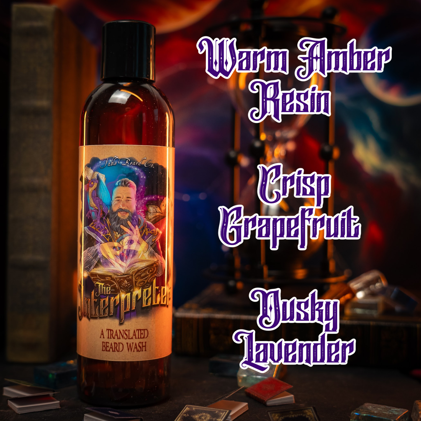The Interpreter - Beard Wash - Warm Amber Resin, Crisp Grapefruit, Dusky Lavender