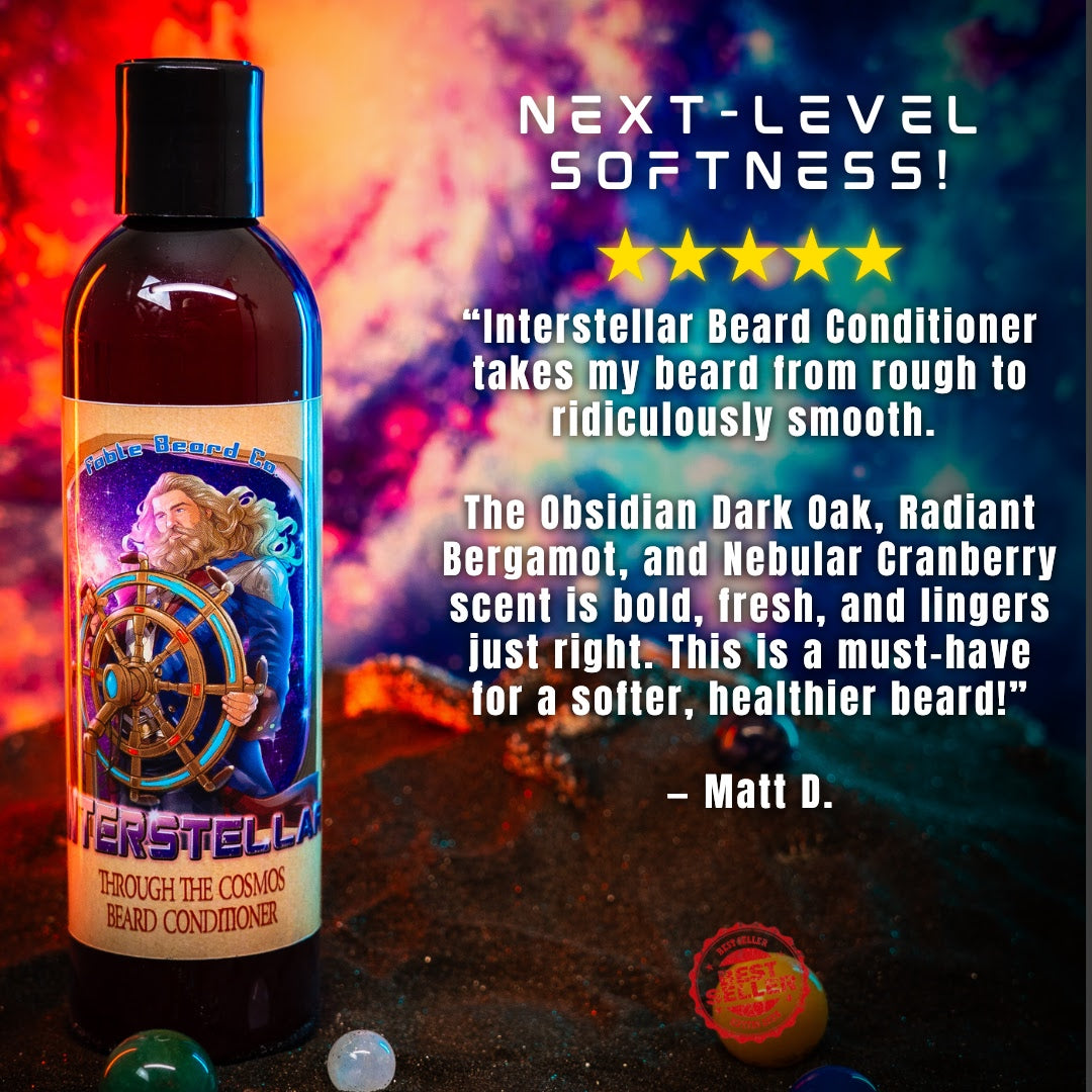 Interstellar - Beard Conditioner - Obsidian Dark Oak, Radiant Bergamot, Nebular Cranberry