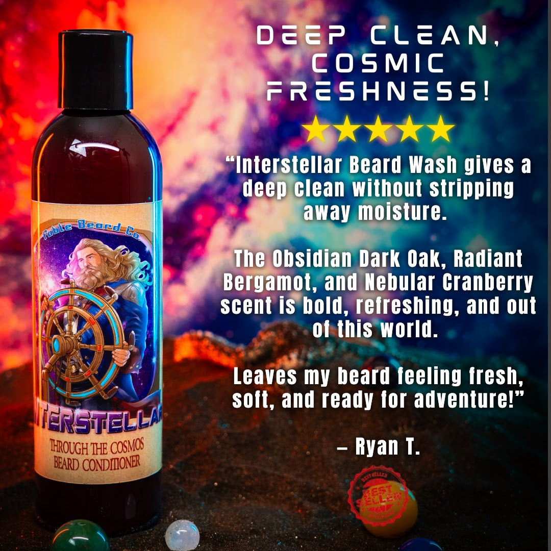 Interstellar - Beard Wash - Obsidian Dark Oak, Radiant Bergamot, Nebular Cranberry