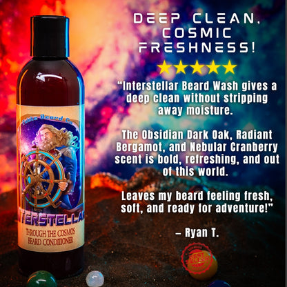 Interstellar - Beard Wash - Obsidian Dark Oak, Radiant Bergamot, Nebular Cranberry