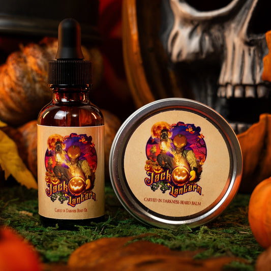 Jack-O-Lantern - Beard Oil & Balm Kit - Sugared Pecans, Pumpkin Muffins, Dark Roast Coffee