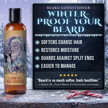 Jack Frost Beard Conditioner benefits infographic, Fable Beard Co.
