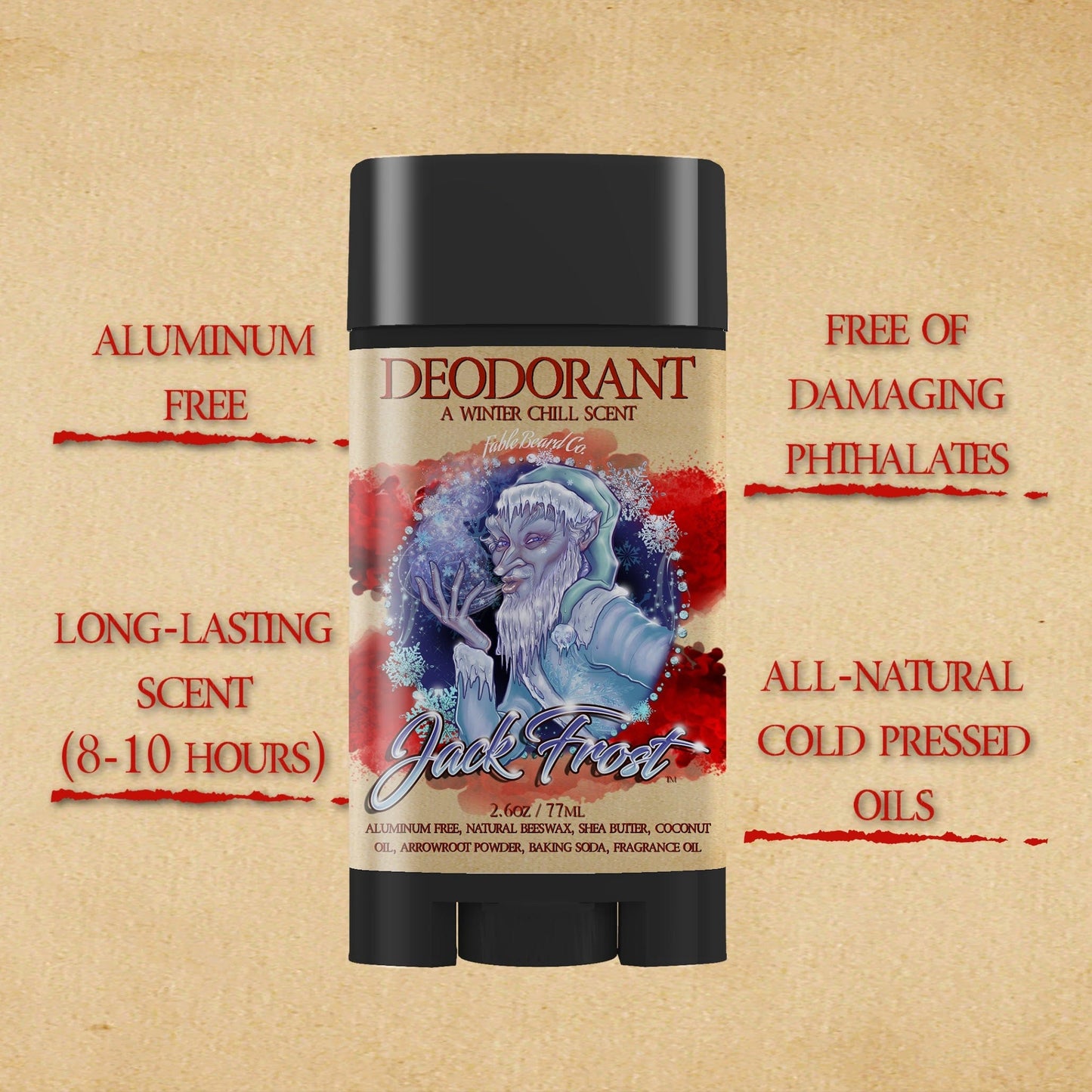 Jack Frost - Deodorant - Christmas Pine, Fir Trees, and Peppermint Stick