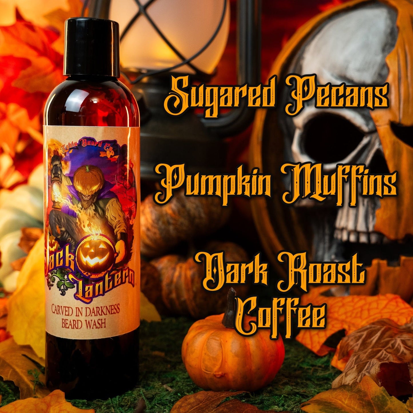 Jack-O-Lantern - Beard Wash - Sugared Pecans, Pumpkin Muffins, Dark Roast Coffee