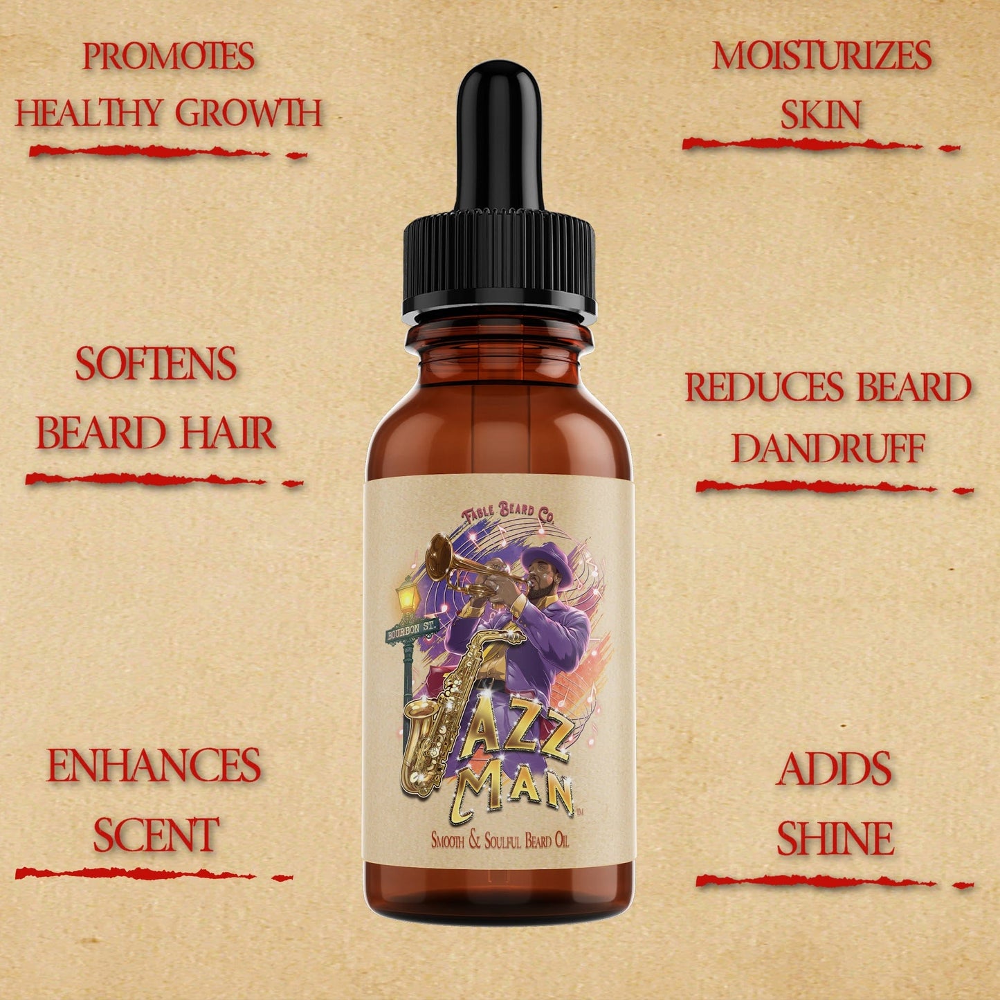 The Jazzman - Beard Oil - Smooth Old-Fashioned, Orange Peel, Clean Musk