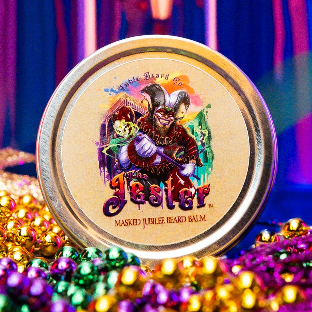 The Jester - Beard Balm - Sugared Dates, Mulled Wine, Clean Vetiver, Black Currant