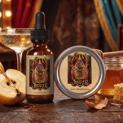 The Juggler - Beard Oil & Balm Kit - Champagne Apples, Aged Teakwood, Vibrant Honey