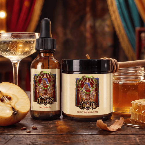 The Juggler - Beard Oil & Butter Kit - Champagne Apples, Aged Teakwood, Vibrant Honey