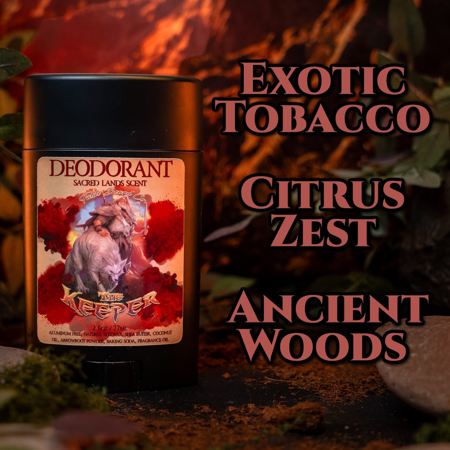 The Keeper - Deodorant - Exotic Tobacco, Citrus Zest, Ancient Woods, and Spicy Patchouli