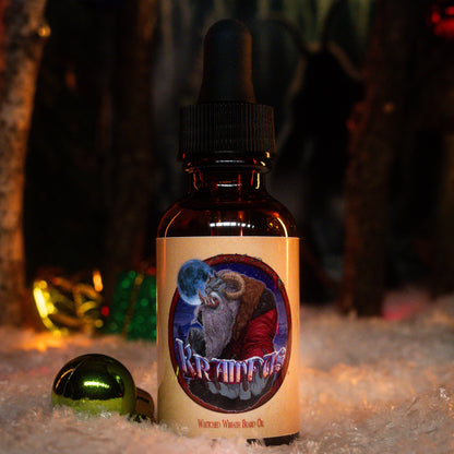 Krampus - Beard Oil - Evergreen Wreath, Pine Boughs, and Spiced Apples