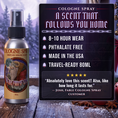 Krampus Cologne benefits infographic, Fable Beard Co.