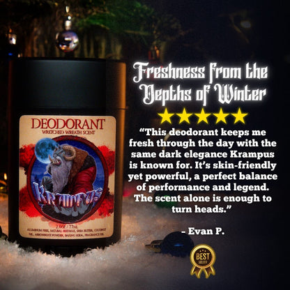 Krampus - Deodorant - Evergreen Wreath, Pine Boughs, and Spiced Apples