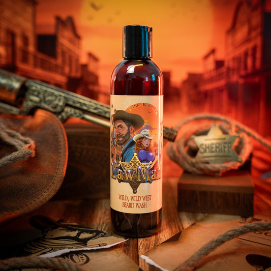 Lawman - Beard Wash - Worn Saddle Leather, Storm Washed Bergamot, Golden Amber