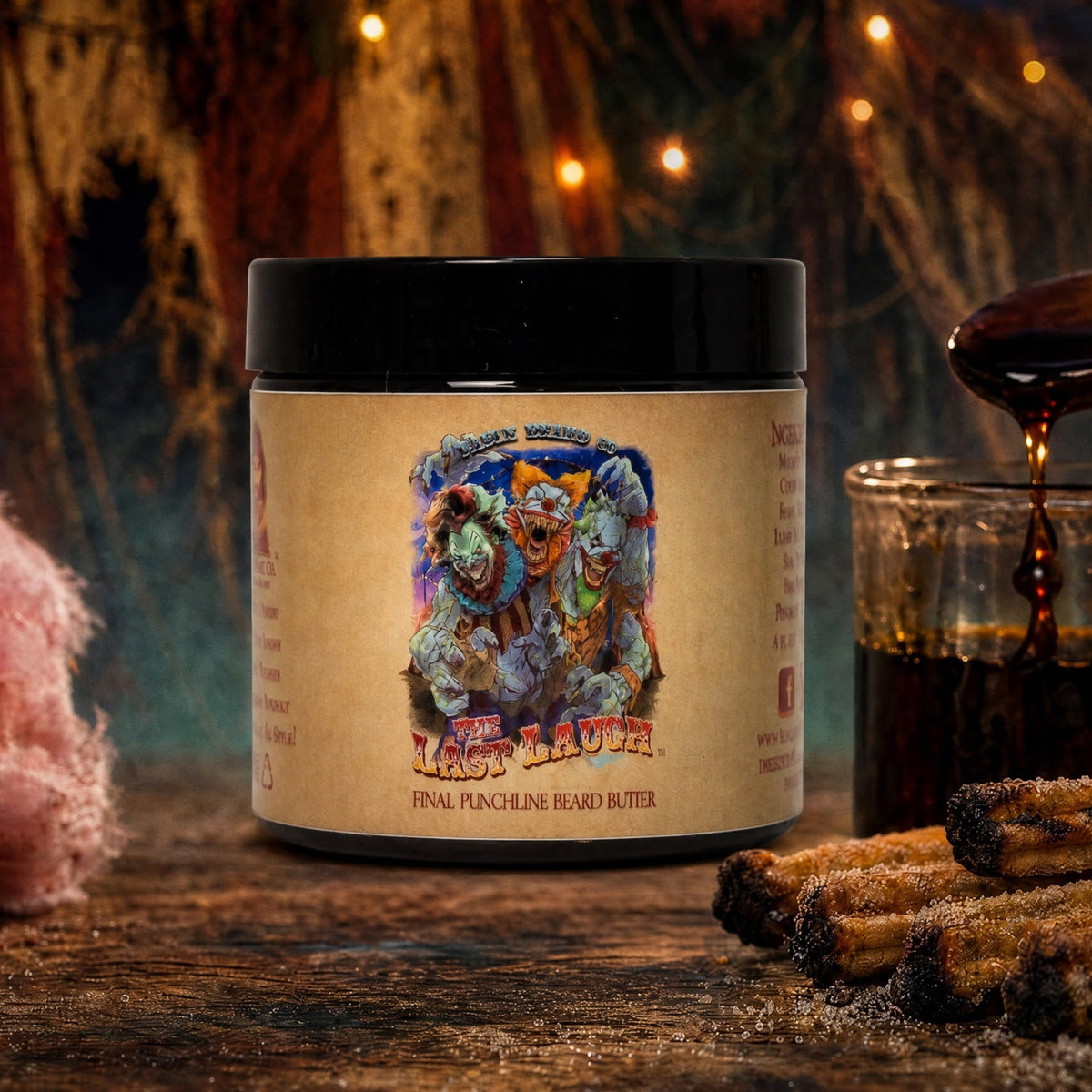 The Last Laugh - Beard Butter - Manic Cotton Candy, Twisted Churros, Wicked Maple Drizzle