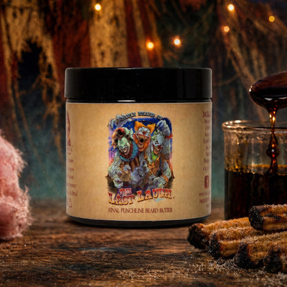 The Last Laugh - Beard Butter - Manic Cotton Candy, Twisted Churros, Wicked Maple Drizzle