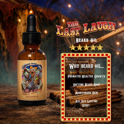 The Last Laugh - Beard Oil - Manic Cotton Candy, Twisted Churros, Wicked Maple Drizzle