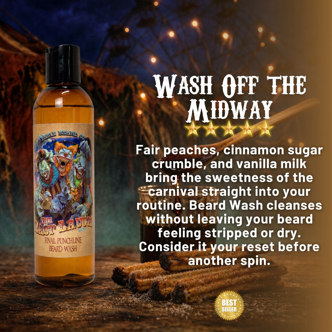 The Last Laugh - Beard Wash - Manic Cotton Candy, Twisted Churros, Wicked Maple Drizzle