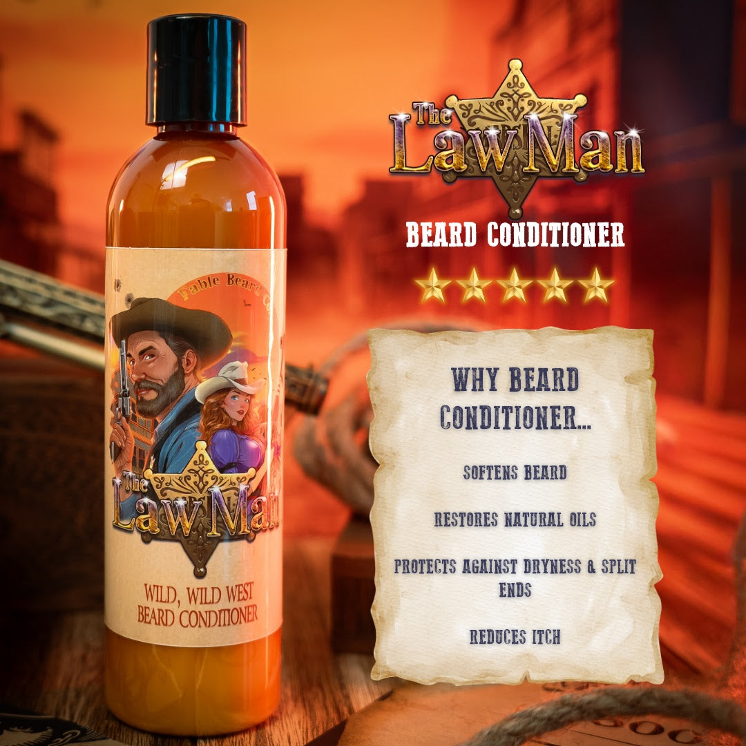 Lawman - Beard Conditioner - Worn Saddle Leather, Storm Washed Bergamot, Golden Amber